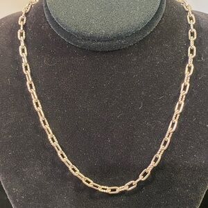 David Yurman Silver Cable Link Necklace length 16 inches